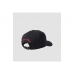 Dsquared2 Logo Patch Baseball Καπέλο Strapback Μαύρο, Ζαχαρί, Κόκκινο