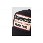 Dsquared2 Logo Patch Baseball Καπέλο Strapback Μαύρο, Ζαχαρί, Κόκκινο
