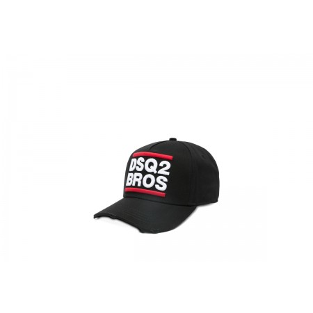 Dsquared2 Dsq2 Bros Baseball Καπέλο Strapback Μαύρο, Λευκό, Κόκκινο