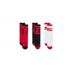 Nike Παιδικές Ψηλές Kάλτσες Κόκκινες, Μαύρες, Λευκές 3 Τεμάχια