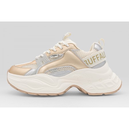 Buffalo Yuno One Sneakers Εκρού, Χρυσά, Ασημί