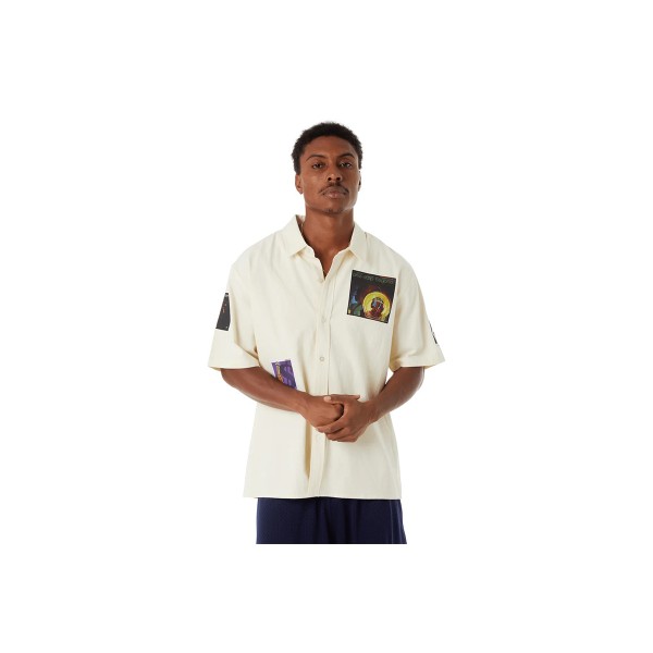 Huf Stax Patches Button Up Πουκάμισο Κοντομάνικο Ανδρικό (BU00235 NATURAL)