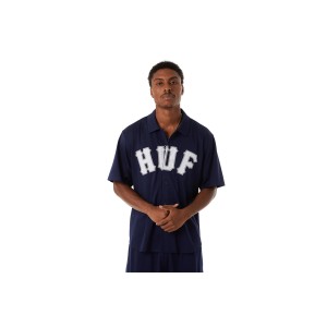 Huf Arch Mesh Button Up Πουκάμισο Κοντομάνικο Ανδρικό (BU00237 NAVY)