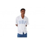 Huf Arch Mesh Button Up Ανδρικό Κοντομάνικο Πουκάμισο Λευκό, Γαλάζιο