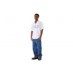 Huf Arch Mesh Button Up Ανδρικό Κοντομάνικο Πουκάμισο Λευκό, Γαλάζιο