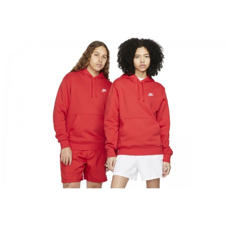 Nike Sportswear Club Fleece Ανδρικό Φούτερ Με Κουκούλα Κόκκινο