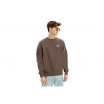 Nike Sportswear Club Fleece Ανδρική Μακρυμάνικη Μπλούζα Καφέ
