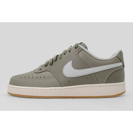 Nike Court Vision Low Ανδρικά Sneakers Χακί, Λευκά