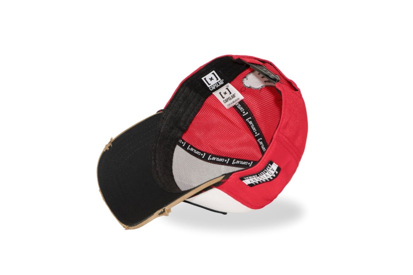 Capslab Trucker Καπέλο Snapback Κόκκινο, Λευκό, Καφέ