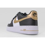 Nike Air Force 1 Sneakers Μαύρα, Χρυσά, Λευκά