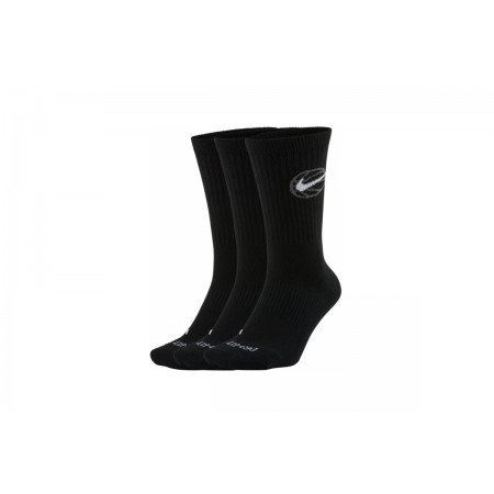 Nike Everyday Unisex Μπασκετικές Κάλτσες Μαύρες Τρία Ζεύγη