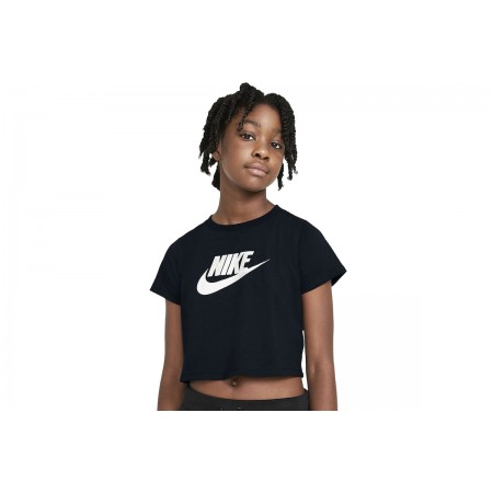 Nike Futura Παιδική Κοντομάνικη Crop Top Μπλούζα Μαύρη
