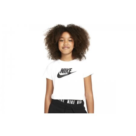Nike Futura Παιδική Κοντομάνικη Crop Top Μπλούζα Λευκή