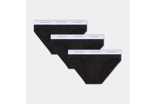 Dsquared2 Basic Cotton Stretch Εσώρουχο Σλιπ 3-Τεμάχια (DCX300060 00115)