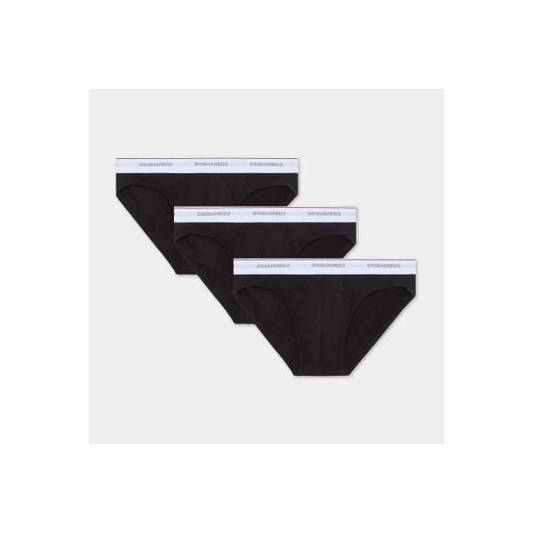 Dsquared2 Basic Cotton Strech Εσώρουχο Σλιπ 3-Τεμάχια (DCX300060 00115)