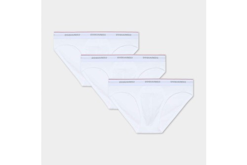 Dsquared2 Basic Cotton Stretch Εσώρουχο Σλιπ 3-Τεμάχια (DCX300060 98413)