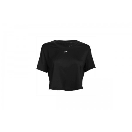 Nike Dri-FIT One Γυναικείο Κοντομάνικο Crop Top Μαύρο
