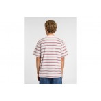 Dickies Lewinstown Stripe Ανδρικό Κοντομάνικο T-Shirt Λευκό, Κόκκινο, Γκρι