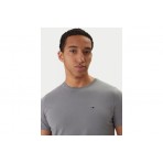 Tommy Jeans Flag Extra Slim Jersey Ανδρικό Κοντομάνικο T-Shirt Γκρι