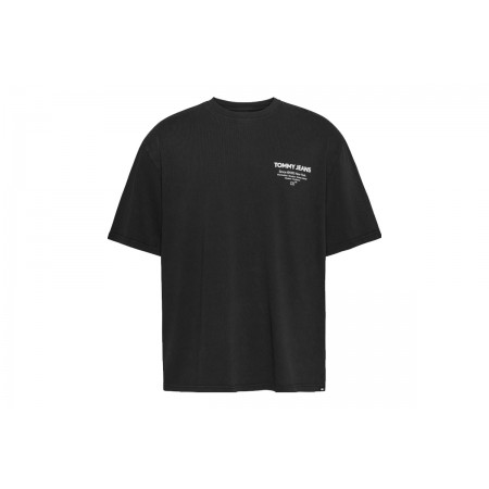Tommy Jeans Washed Essential Ανδρικό Κοντομάνικο T-Shirt Μαύρο