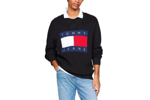 Tommy Jeans Regular Dna Flag Πουλόβερ Ανδρικό (DM0DM19186 BDS)