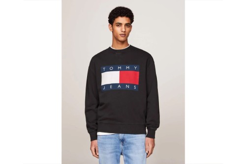 Tommy Jeans Relaxed Big Flag Μπλούζα Με Λαιμόκοψη Ανδρική (DM0DM19222 BDS)