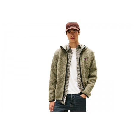 Tommy Jeans Teddy Zip-Thru Ζακέτα Sherpa Ανδρική 