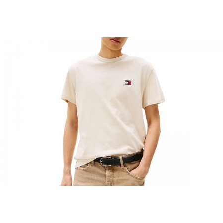 Tommy Jeans Ανδρικό Κοντομάνικο T-Shirt Μπεζ