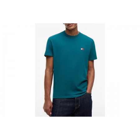 Tommy Jeans Ανδρικό Κοντομάνικο T-Shirt Πετρόλ