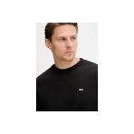 Tommy Jeans Flag Fleece Ανδρικό Κοντομάνικο T-Shirt Μαύρο