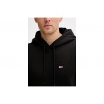 Tommy Jeans Flag Fleece Ανδρικό Φούτερ με Κουκούλα Μαύρο