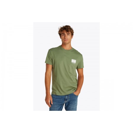 Tommy Jeans Ανδρικό Κοντομάνικο T-Shirt Λαδί