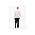 Tommy Jeans Cotton Slub Ανδρικό Μακρυμάνικο Πουκάμισο Εκρού