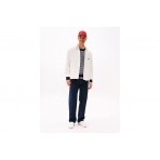 Tommy Jeans Cotton Slub Ανδρικό Μακρυμάνικο Πουκάμισο Εκρού