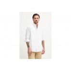 Tommy Jeans Regular Linen Blend Ανδρικό Μακρυμάνικο Πουκάμισο Λευκό