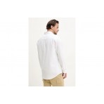 Tommy Jeans Regular Linen Blend Ανδρικό Μακρυμάνικο Πουκάμισο Λευκό