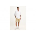 Tommy Jeans Regular Linen Blend Ανδρικό Μακρυμάνικο Πουκάμισο Λευκό