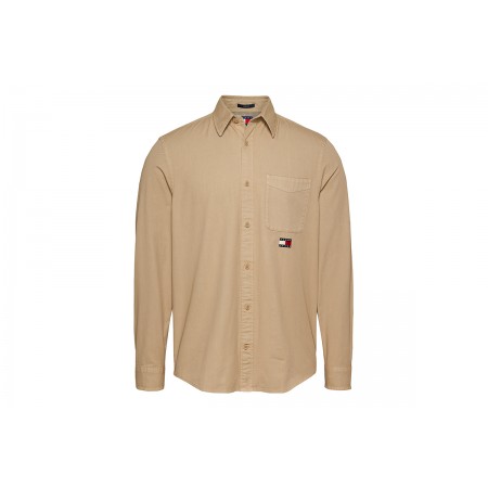 Tommy Jeans Reg Washed Twill Ls Πουκάμισο Μακρυμάνικο Ανδρικό 