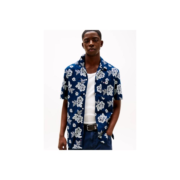 Tommy Jeans Reg Slub Aop Ext Πουκάμισο Κοντομάνικο Ανδρικό (DM0DM21351 C1G)