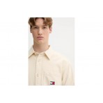 Tommy Jeans Brick Cord Overshirt Ανδρικό Μακρυμάνικο Πουκάμισο Εκρού