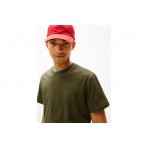 Tommy Jeans Linear Logo Ανδρικό Κοντομάνικο T-shirt Χακί