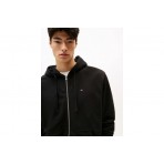 Tommy Jeans Flag Ανδρική Βαμβακερή Ζακέτα με Κουκούλα Μαύρη
