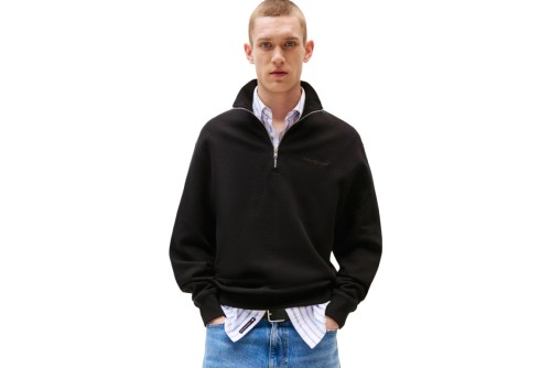 Tommy Jeans Waffle Qrtr Zip Relaxed Fit Μπλούζα Με Φερμουάρ Ανδρική (DM0DM21880 BDS)