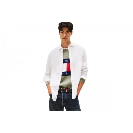 Tommy Jeans Flag Embroidery Poplin Πουκάμισο Μακρυμάνικο Ανδρικό 