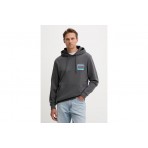 Tommy Jeans Back Graphic Terry Ανδρικό Φούτερ με Κουκούλα Γκρι Σκούρο