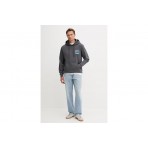 Tommy Jeans Back Graphic Terry Ανδρικό Φούτερ με Κουκούλα Γκρι Σκούρο