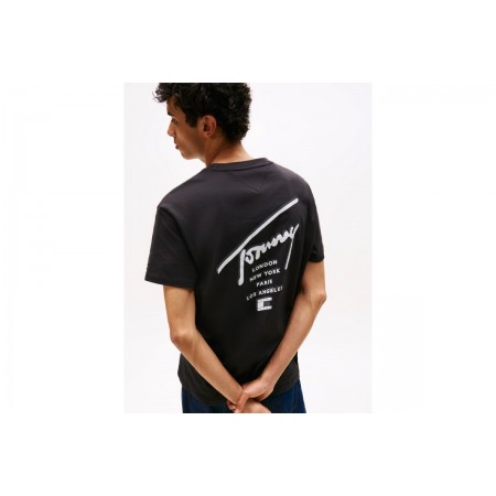 Tommy Jeans Signature Back Logo Ανδρικό Κοντομάνικο T-Shirt Μαύρο