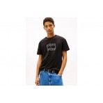 Tommy Jeans Logo Stamp Ανδρικό Κοντομάνικο T-Shirt Μαύρο