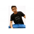 Tommy Jeans Logo Stamp Ανδρικό Κοντομάνικο T-Shirt Μαύρο