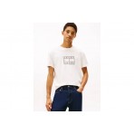 Tommy Jeans Logo Stamp Ανδρικό Κοντομάνικο T-Shirt Εκρού